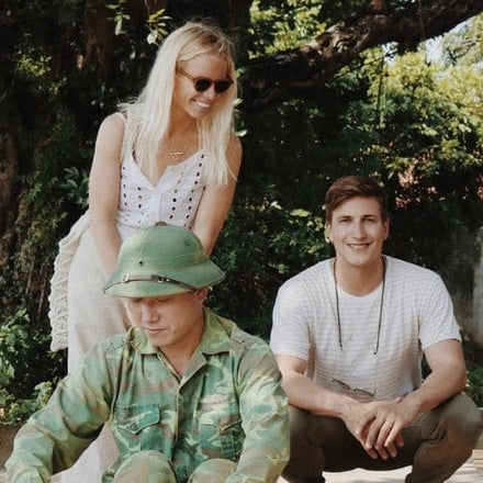 theotherstraw founders jamie and len with bamboo straws in vietnam