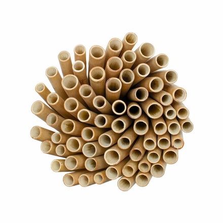 bulk bamboo straws in circle to demonstrate product features