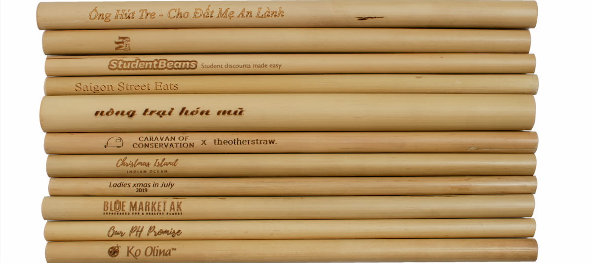 customised bamboo straws with logos